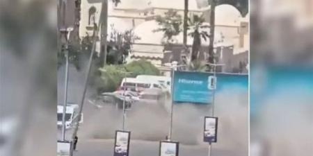 لحظة الانفجار بمحيط فندق إقامة الرئيس الفرنسى في دمشق (فيديو)