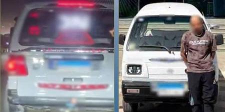 بسبب عبارات خادشة، ضبط سائق "سوزوكي" وضع شريطا ضوئيا على الزجاج الخلفي بالجيزة (فيديو)