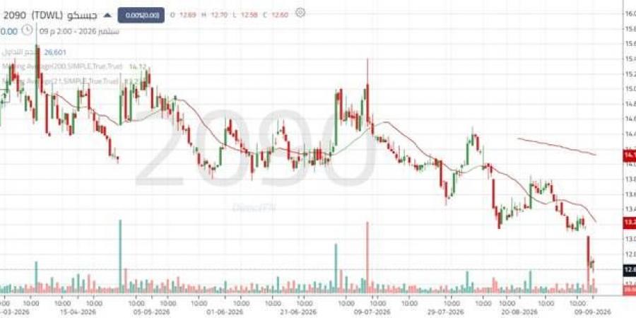 سهم "جبسكو" يواجه ضغوطاً بيعية بعد كسر دعم 13 ريالاً